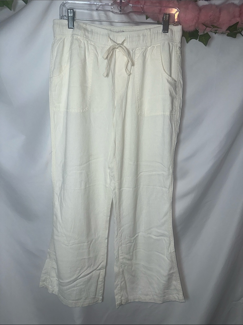 Sincerely Jules Cream Drawstring Wide-Leg Pants